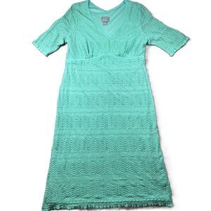 Rabbit Rabbit Rabbit Midi Dress Vintage Lace Shift Party Beach Aqua Size 16 L174